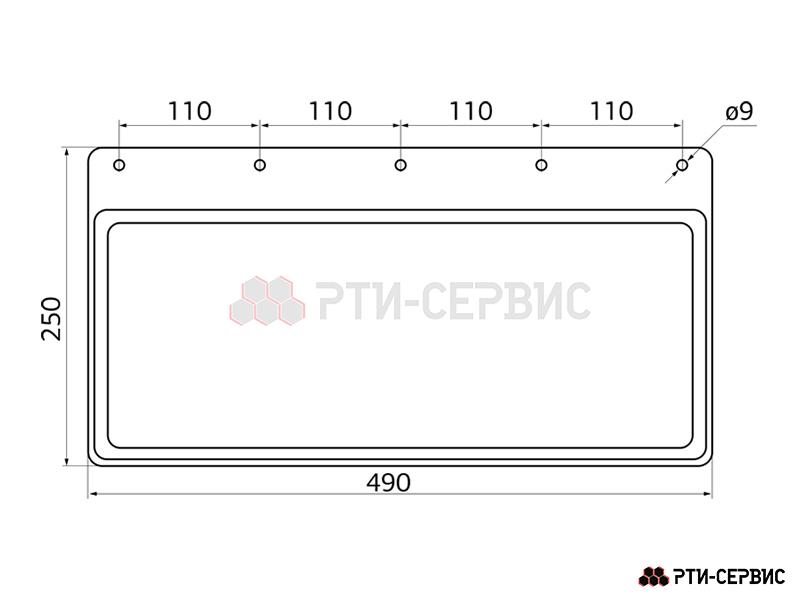 Брызговик 490х250 мм Isuzu - фото 2