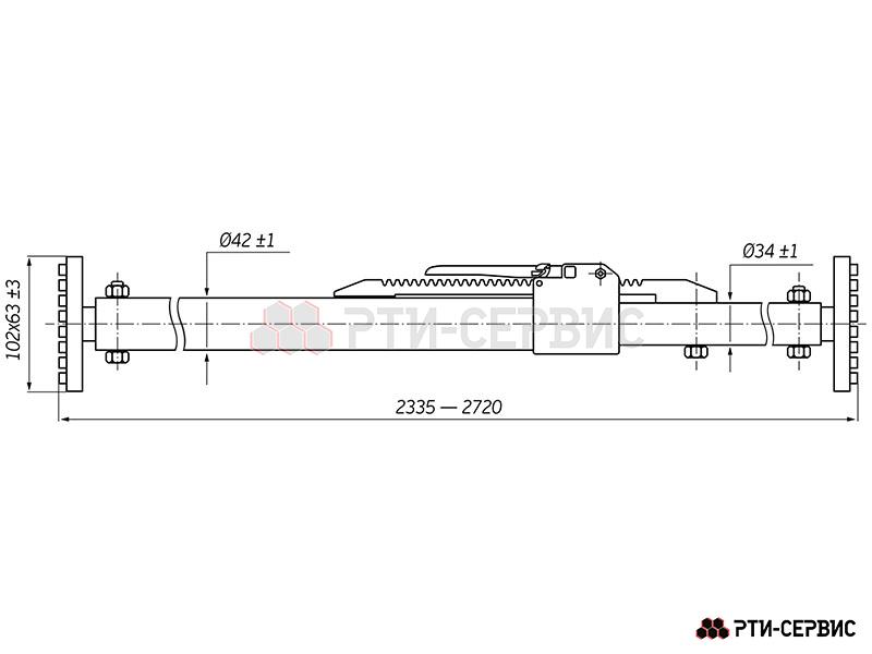 Штанга распорная алюминиевая, телескопическая 2,35-2,72 м, Ø42 мм - фото 5