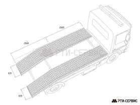 Перфорированный настил для автовозов и эвакуаторов 2500х625мм (Zn) - фото 1