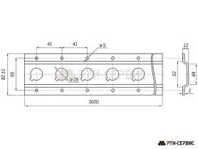 Рейка такелажная L-3 м, Zn