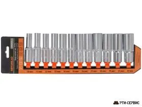 Набор торцевых головок 1/2"DR двенадцатигранных высоких (12 предметов) 10-22 мм