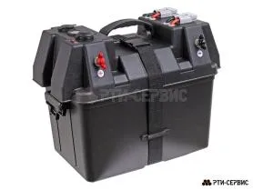 Бокс для аккумулятора с разъёмами 12V (прикуриватель), 2 USB (4.8A), 2шт Андерсона + вольтметр 12В