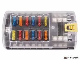 Блок предохранителей 12 позиционный с LED индикатором  