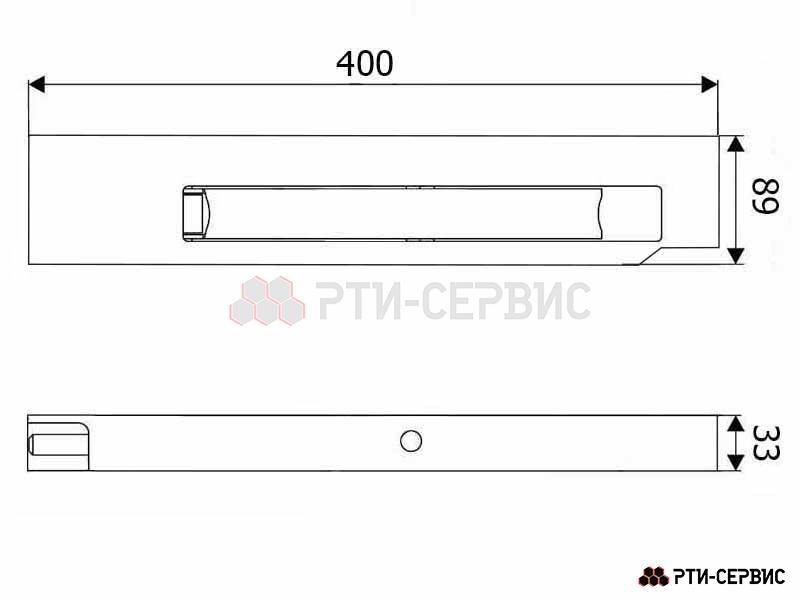 Замок борта алюминиевый 400 мм (правый) (ручка нержавейка) - фото 3
