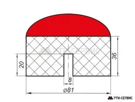 Накладка резиновая с пазом на домкрат подкатной ø81 h36